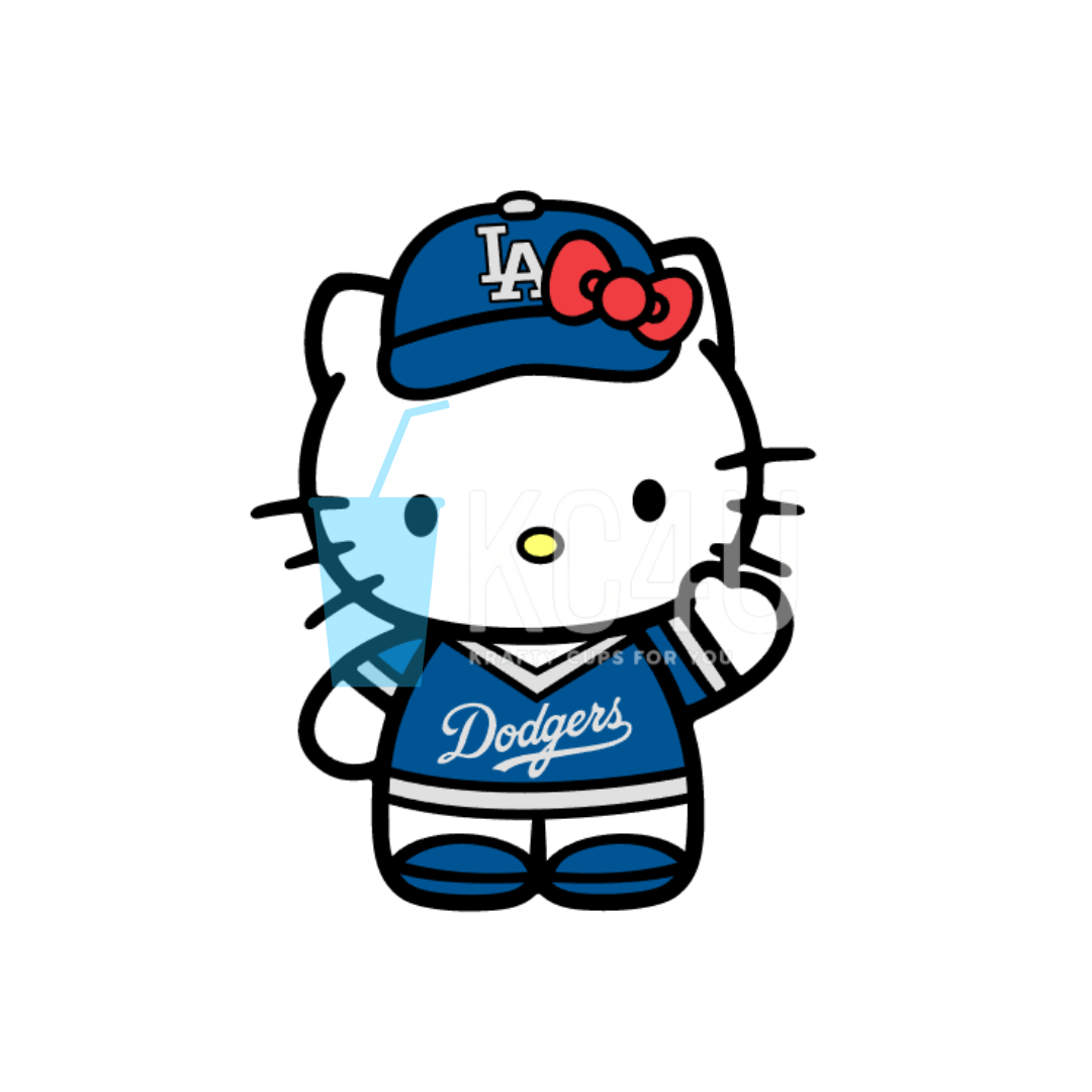 LA Baseball Kitty Decal – Krafty Cups 4 U