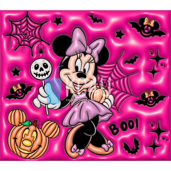 3D Pink Mouse Halloween Tumbler Wrap