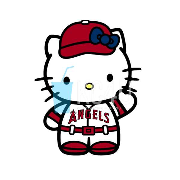Hello Kitty Dodgers Baseball Batter Decal Sticker 5