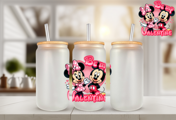 Mouse Valentine UV DTF Cup Wrap
