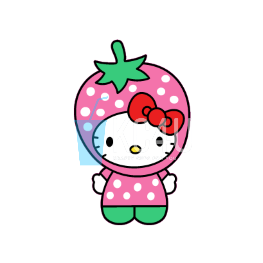 Kitty Strawberry Decal – Krafty Cups 4 U