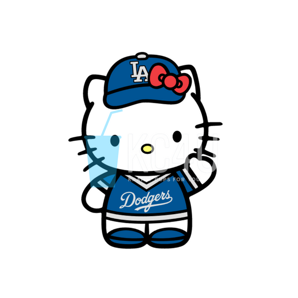 LA Baseball Kitty Decal