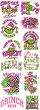 Pink Green Guy 22x60 DTF Gang Sheet Transfer