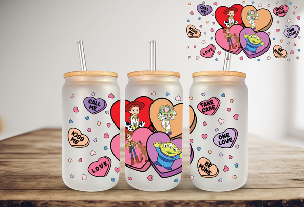 Concha Candy Hearts 16oz Valentine UV DTF Cup Wrap Ready to Apply No Heat  Permanent Adhesive No Weeding Waterproof 
