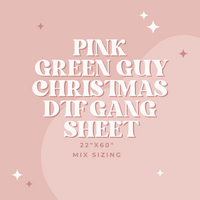 Pink Green Guy 22x60 DTF Gang Sheet Transfer