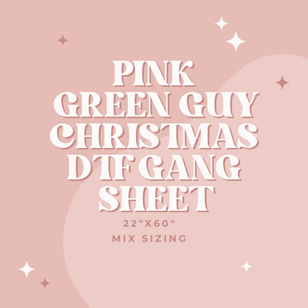 Pink Green Guy 22x60 DTF Gang Sheet Transfer