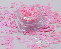 Pink Ribbon Shaped Glitter - 2oz