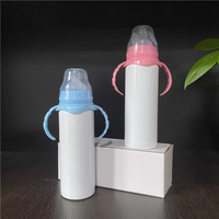 8oz Straight Pink Baby Bottle Sublimation Tumbler