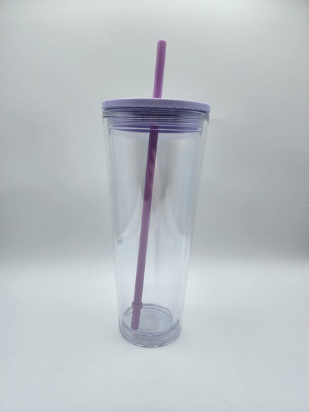 Clear Tumbler with Colored Lid - 24 oz.