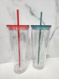 24oz Double Wall Clear Tumbler