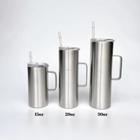 20 Oz Stainless Steel Tapered Skinny Tumbler With Handle