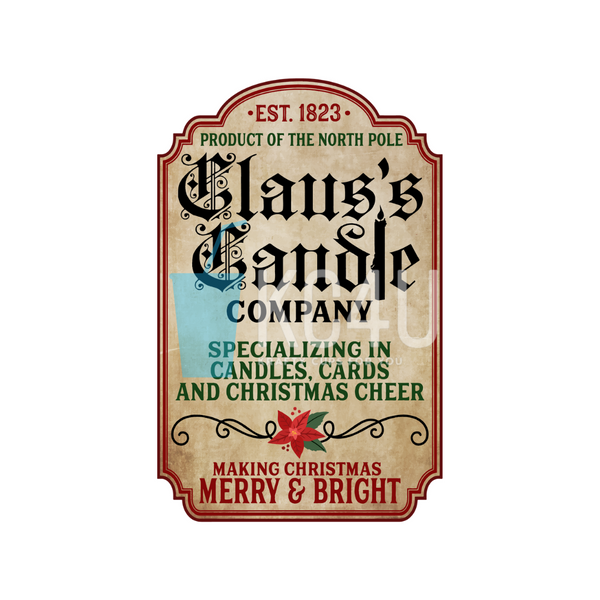 Claus Candle Co Decal