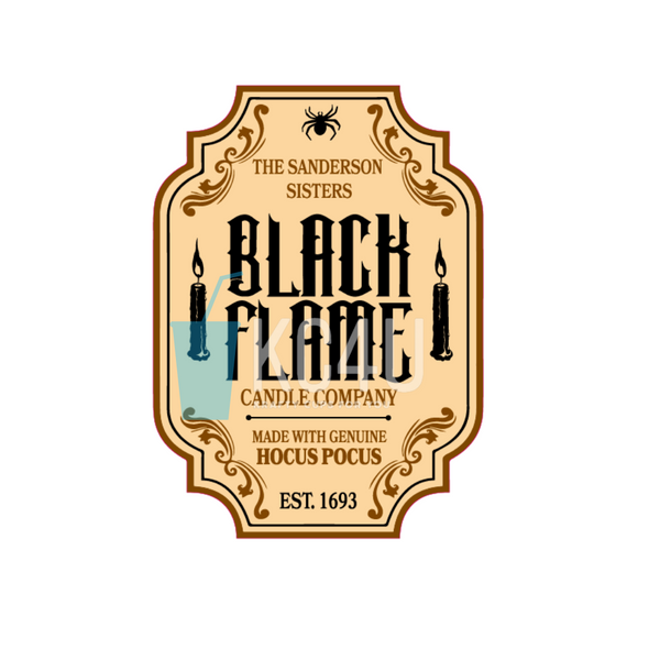 Cream Black Flame Decal