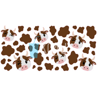 Cute Brown Cow Sublimation Can Wrap