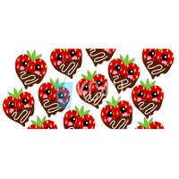 Cute Choc Strawberries Vinyl Can Wrap