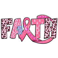 Faith Pink Ribbon Transfer