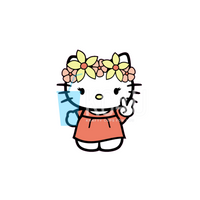 Flower Child Kitty Decal