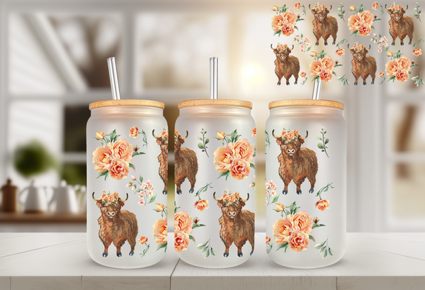 Highland Cows UV DTF Can Wrap