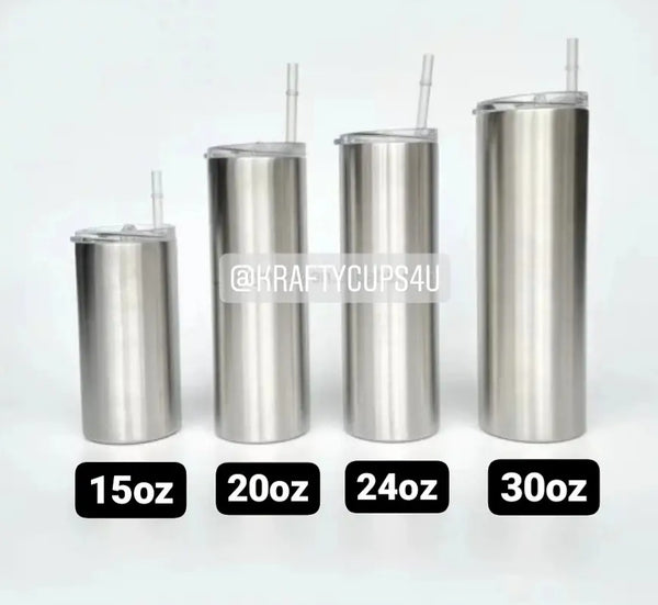 20 Oz Stainless Steel Tapered Skinny Tumbler With Handle