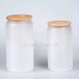 12oz Frosted Sublimation Can Shaped Glass Cup