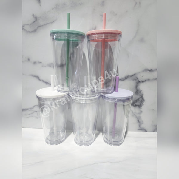 16oz Double Wall Clear Tumbler