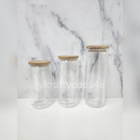 20oz Snowglobe Sublimation Glass Can