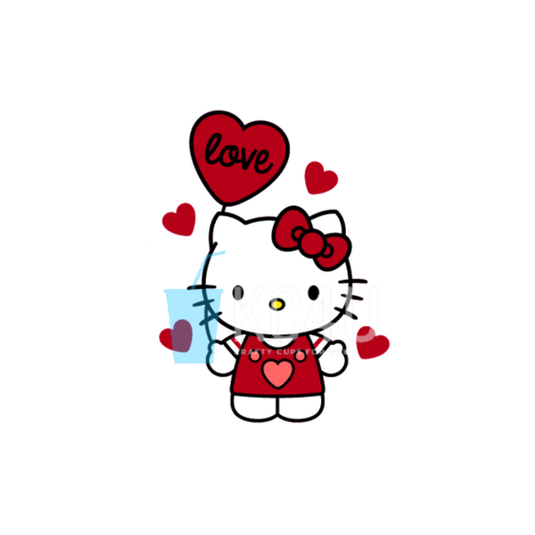 Kitty Love Balloon Decal