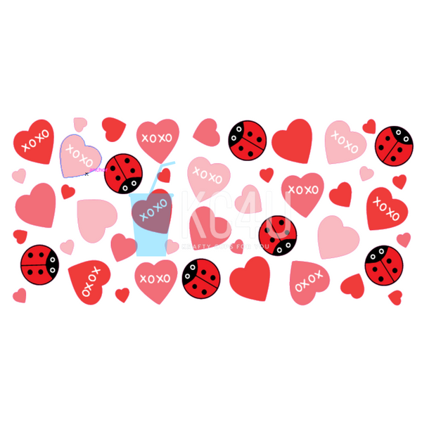 Ladybug Hearts Sublimation Can Wrap