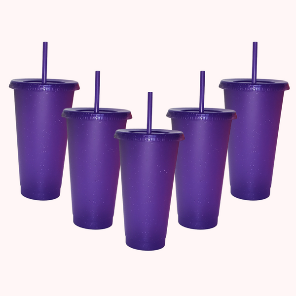 24oz Purple Glitter Set of 5
