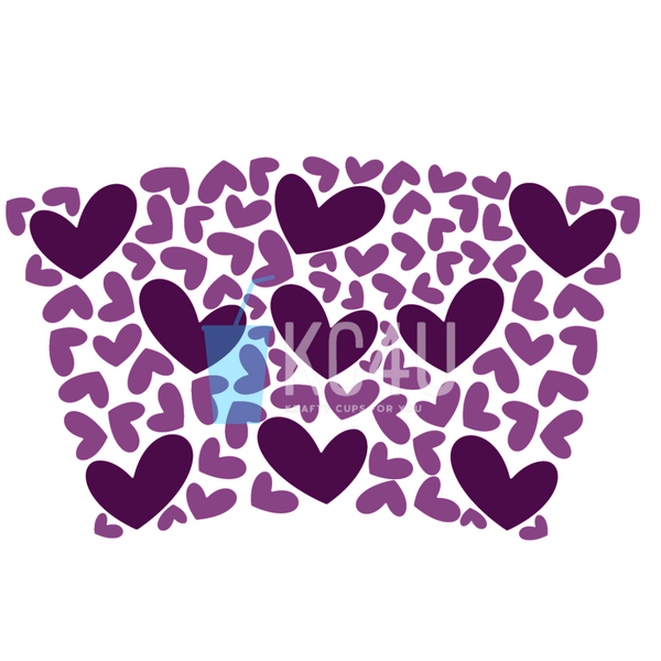 Purple Hearts Cup Wrap