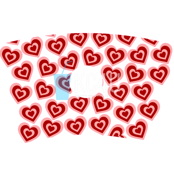 Red Hearts Cup Wrap (With Hole)