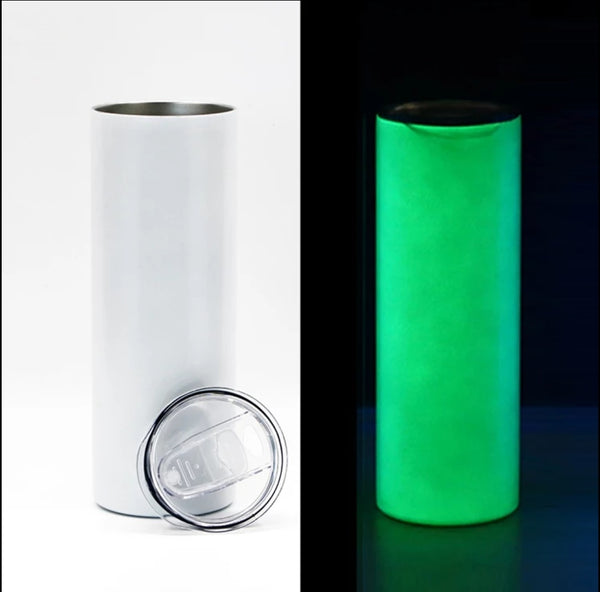 Glow In The Dark 20oz Skinny Straight Sublimation Tumbler - Green
