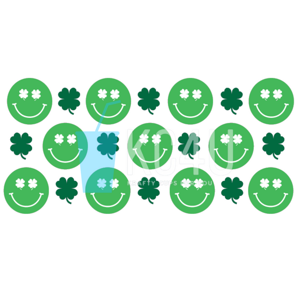 Smiley Shamrock Sublimation Can Wrap