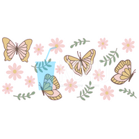 Spring Pastel Butterfly Vinyl Can Wrap