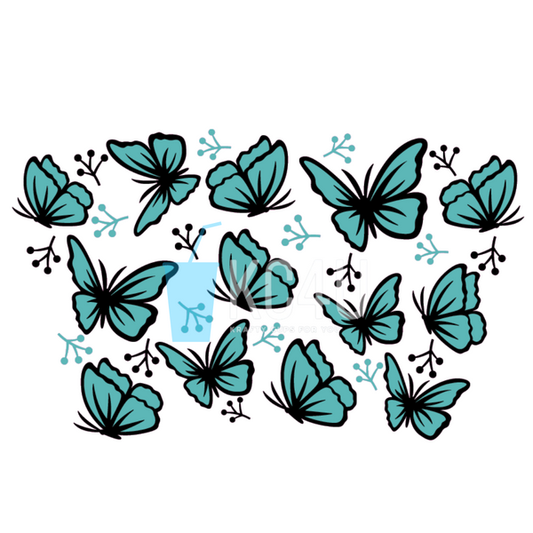 Teal Butterfly Cup Wrap