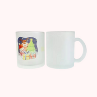 11oz Frosted White Sublimation Glass Mug