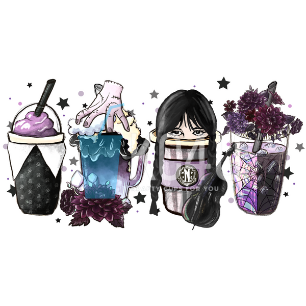 Purple Woe Coffee Sublimation Can Wrap